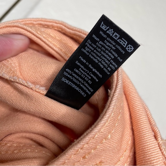 Tu Women’s 8R Denim Wide Leg Crop Pant Frayed Hem Pastel Orange Sherbert Spring - Picture 10 of 10